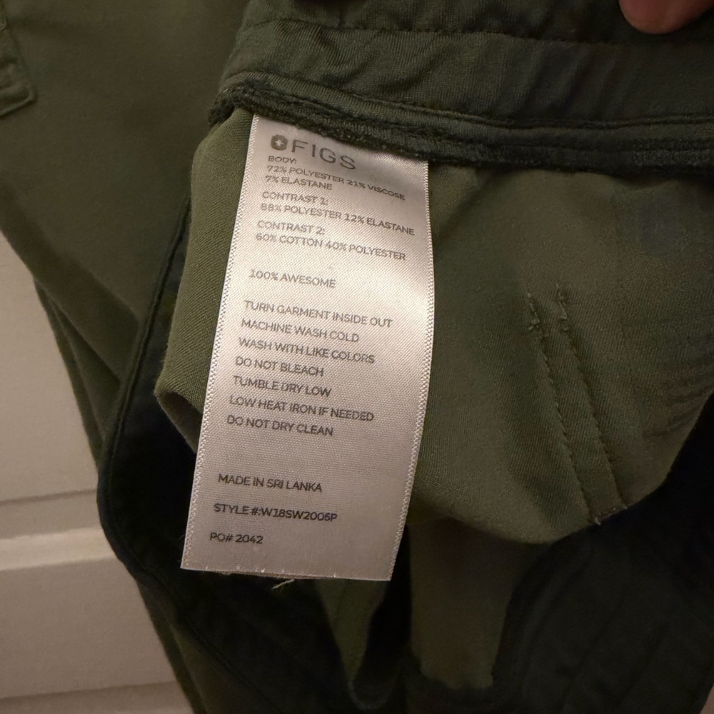 Army green Zamora Joggers scrub large petite LP L/P - Picture 3 of 5